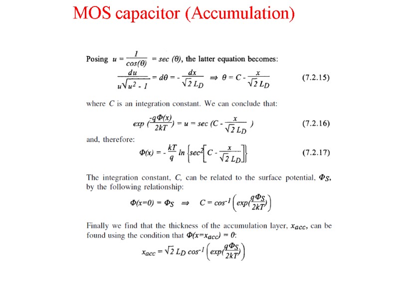 MOS capacitor (Accumulation)